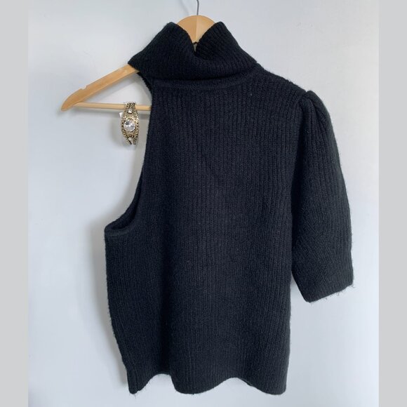 Gap One-Shoulder Turtleneck Sweater Medium Black - Picture 5 of 6